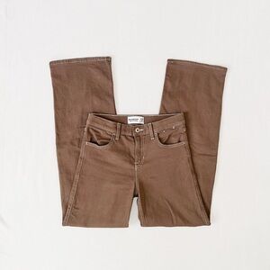 Abercrombie Fitch Kids Brown High Rise Wide Leg Jean Pants, Girls’ 11/12 Long